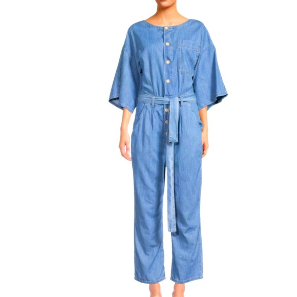 Free People Marley Denim Jumpsuit - Picture 1 of 10